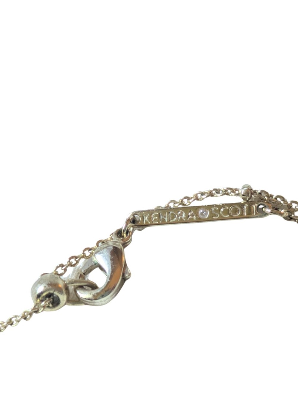 Kendra Scott Gold Tone Crystal Necklace Iridescent Pendant - Dainty Luxe - Picture 4 of 6
